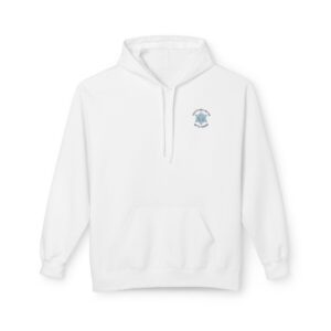 Snowflake Graphic Hoodie — Blue Snowflake Back Design with Chest Emblem