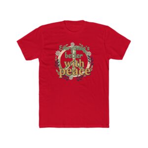 Crew Tee — "Everything's Better With Peace" Retro Floral Peace T‑Shirt